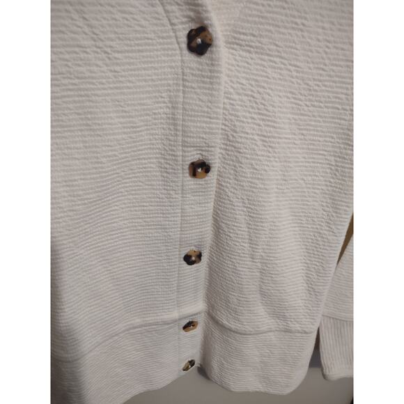 Madewell Pieced-Sleeve Cardigan Flower buttons XXS Preppy Academia Oversized - Picture 5 of 9